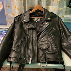 Leather motorcycle jacket